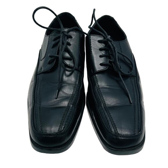 Amali 1842-000 Black Upper Square Toe Derby Mens 8 Dress Shoes - Picture 1 of 9
